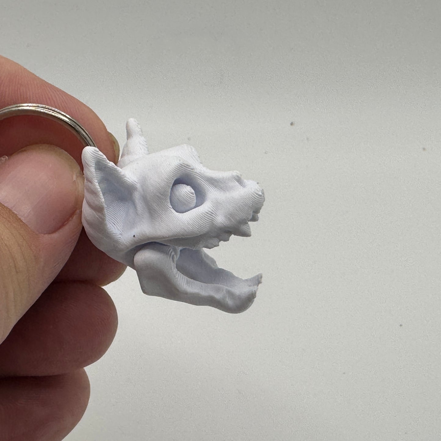 cat skull keychain open jaw