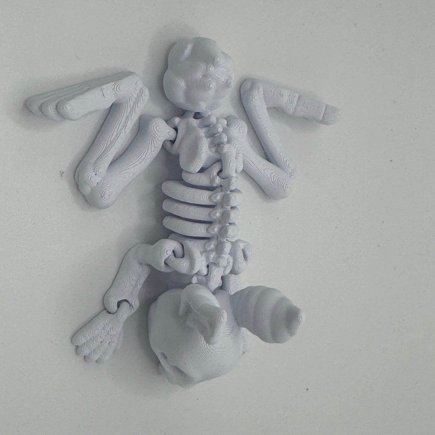 3D-printed bunny model on a white background