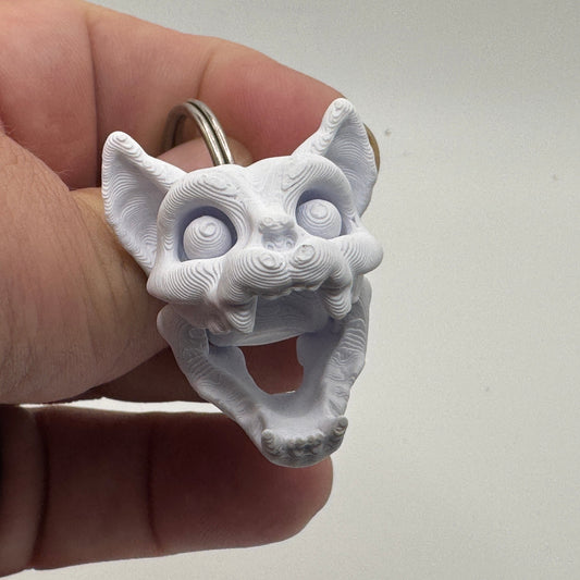 cat skull keychain open jaw 