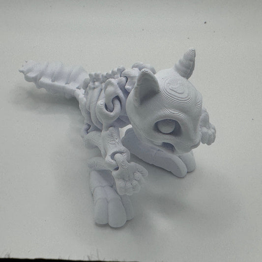 White 3D-printed squirrel figurine on a white background